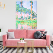 Monet - populieren, roze effect canvas afdruk (Insitu (Woonkamer))
