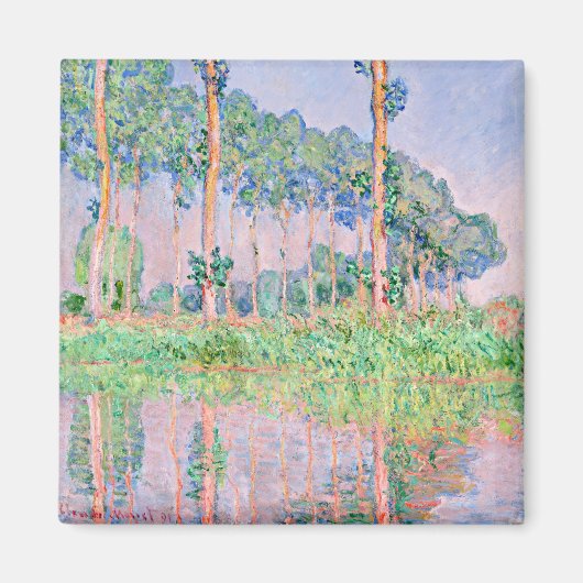 Monet - populieren, roze effect magneet (Voorkant)