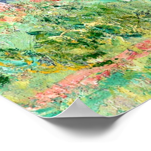 Monet - populieren, roze effect poster (Hoek)