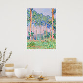 Monet - populieren, roze effect poster (Keuken)