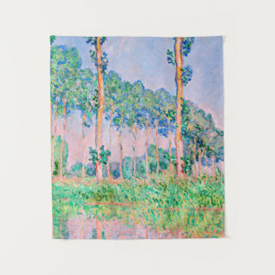Monet - Populieren, roze effect Wandkleed