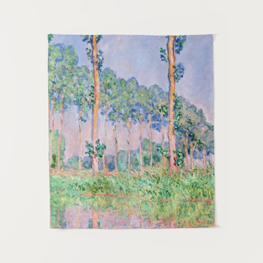Monet - Populieren, roze effect Wandkleed (Voorkant)