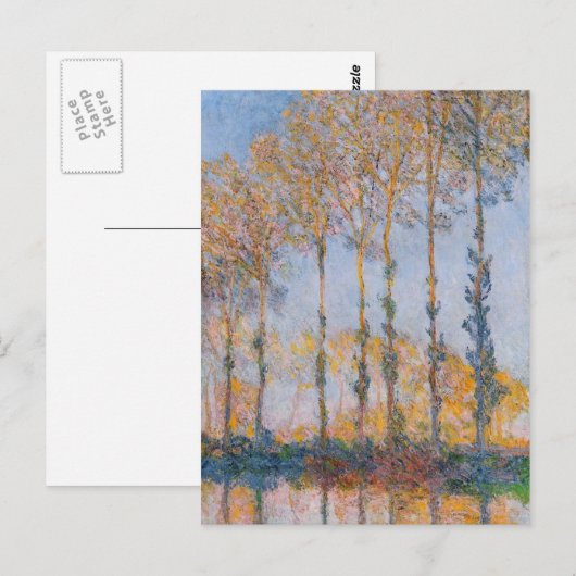 Monet - Populieren, wit en geel effect Briefkaart (Voorkant / Achterkant)