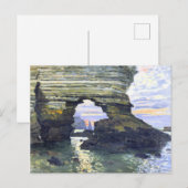 Monet - Port d'Bedrag Etretat, prachtig schilderij Briefkaart (Voorkant / Achterkant)