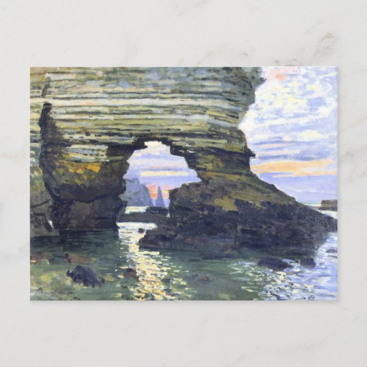 Monet - Port d'Bedrag Etretat, prachtig schilderij Briefkaart (Voorkant)