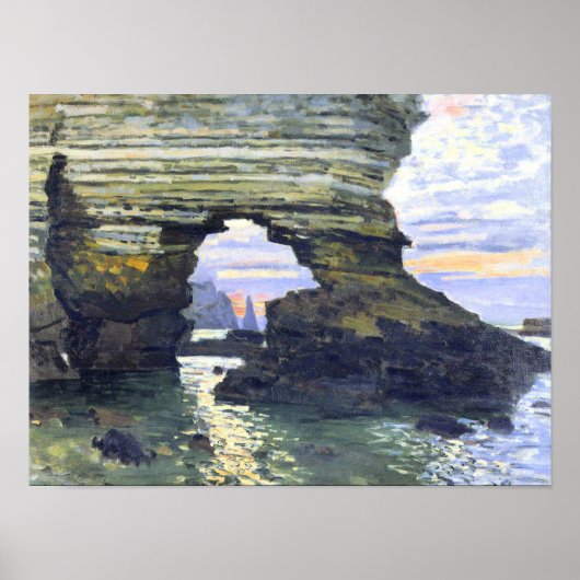 Monet - Port d'Bedrag Etretat, prachtig schilderij Poster (Voorkant)