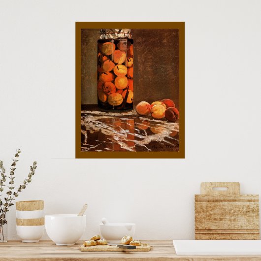 Monet - Pot perziken Poster (Keuken)
