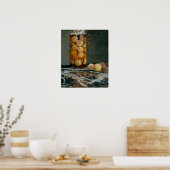 Monet - pot van perziken poster (Keuken)