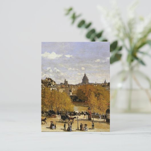 Monet - Quai du Louvre, fijne kunstschildering, Briefkaart (Staand voorkant)
