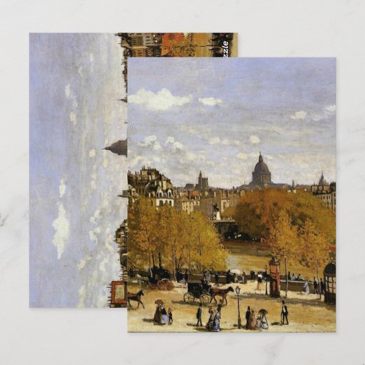 Monet - Quai du Louvre, fijne kunstschildering, Briefkaart (Voorkant / Achterkant)
