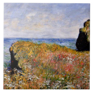 Monet - Rand van de klif bij Pourville Tegeltje