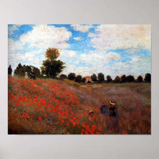 Monet Red Poppy Field Fine Art Print (Voorkant)
