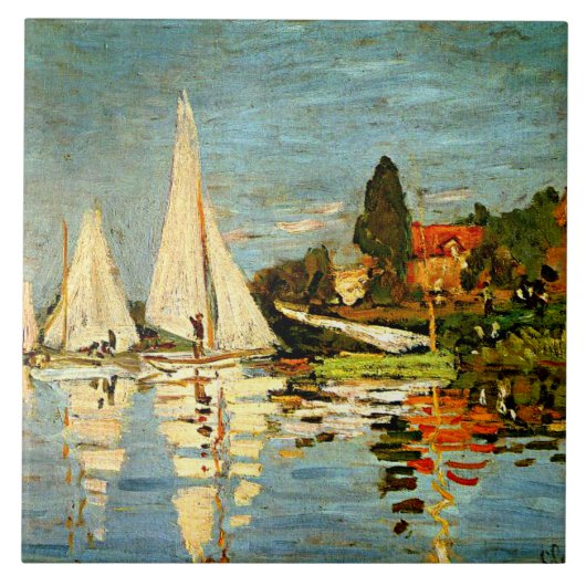 Monet - Regatta in Argenteuil, Tegeltje (Voorkant)