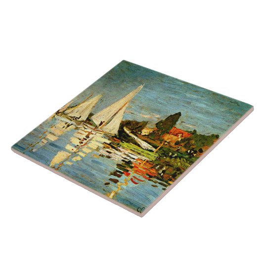 Monet - Regatta in Argenteuil, Tegeltje (Zijkant)