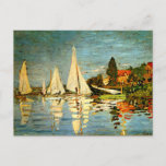 Monet, Regattas in Argenteuil Briefkaart<br><div class="desc">Bekend schilderij van Claude Monet,  Regattas in Argenteuil</div>