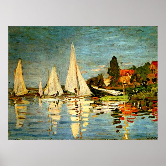 Monet, Regattas in Argenteuil Poster (Voorkant)