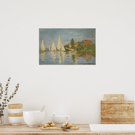 Monet - Regattas in Argenteuil Poster (Keuken)