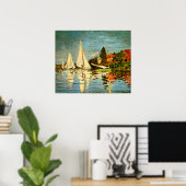 Monet, Regattas in Argenteuil Poster (Thuiskantoor)