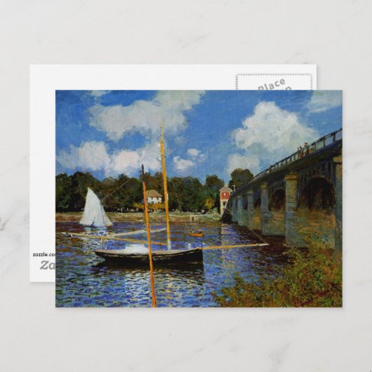 Monet - Road Bridge in Argenteuil Briefkaart (Voorkant / Achterkant)