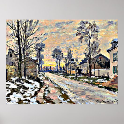 Monet - Road tot Louveciennes, Impressionisme Poster (Voorkant)