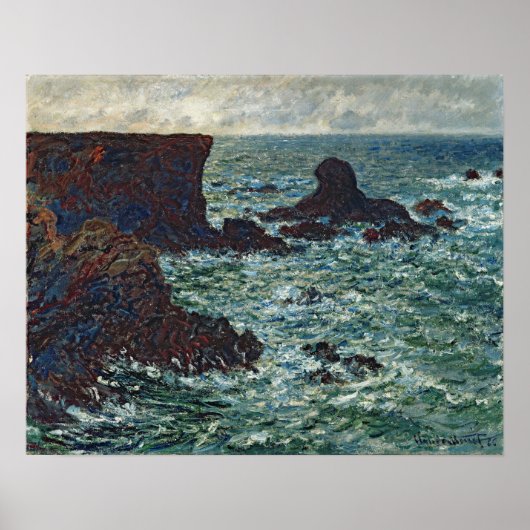 Monet - Rocks at Port Coton the Lion Rock 1886 Poster (Voorkant)