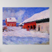 Monet - Rode huizen bij Bjornegaard Poster (Voorkant)