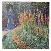 Monet - ronde bloembed, beroemd schilderij, tegeltje (Voorkant)