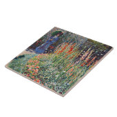 Monet - ronde bloembed, beroemd schilderij, tegeltje (Zijkant)