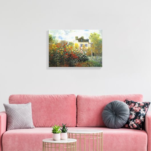 Monet Roos Garden Canvas Afdruk (Insitu (Woonkamer))