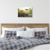Monet Roos Garden Canvas Afdruk (Insitu (Slaapkamer))