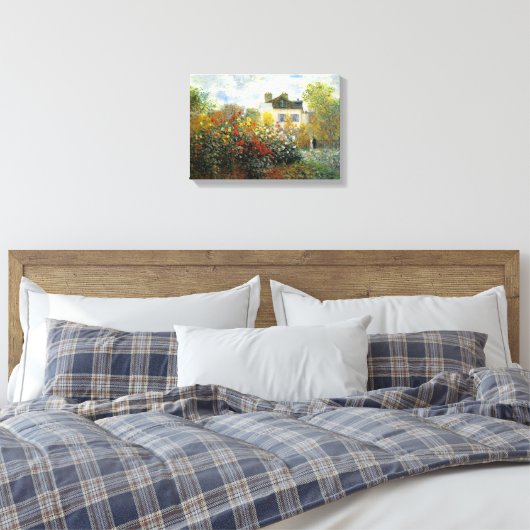 Monet Roos Garden Canvas Afdruk (Insitu (Slaapkamer))