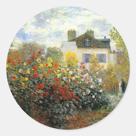 Monet Roos Tuin Stickers (Voorkant)