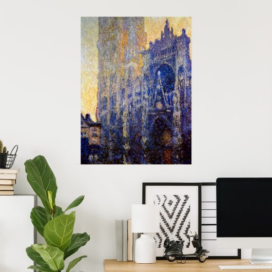 Monet - Rouen Cathedraal, Morning Effect Poster (Thuiskantoor)