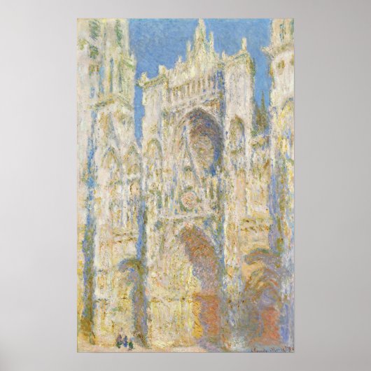 Monet - Rouen Cathedral - West Facade Sunlight Poster (Voorkant)