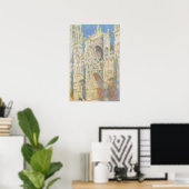 Monet - Rouen Cathedral - West Facade Sunlight Poster (Thuiskantoor)