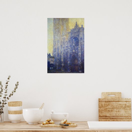 Monet - Rouen - kathedraal het portaalochtendeffec Poster (Keuken)