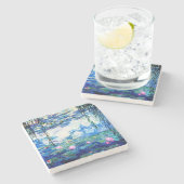 Monet Roze Onderzetter met waterlijmsteen (Zijkant)