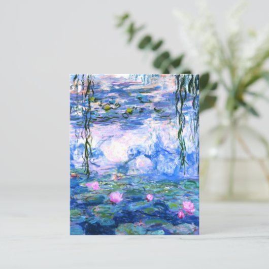 Monet Roze watergalgen Papierblad (Staand voorkant)