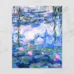 Monet Roze watergalgen Papierblad<br><div class="desc">Een monetroze waterlust met papier van 4, 5 x 5, 6 inch,  met prachtige roze waterlelies die in een kalm blauw vijver drijven met lelasjes. Een geweldige cadeau van Monet voor fans van het impressionisme en de Franse kunst. Serene natuur impressionisme met mooie bloemen en schilderachtig vijver landschap.</div>