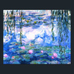 Monet Roze watergelilies Foto Afdruk<br><div class="desc">Een Monet roze waterlib fotoprint met prachtige roze waterlib die zweeft in een kalme blauwe vijver met lily pads. Een geweldige cadeau van Monet voor fans van het impressionisme en de Franse kunst. Serene natuur impressionisme met mooie bloemen en schilderachtig vijver landschap.</div>