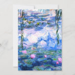 Monet Roze watergelilies Kaart<br><div class="desc">Een Monet roze waterleloopkaart met prachtige roze waterlelies die zweven in een kalm blauw vijver met lendenpootjes. Een geweldige cadeau van Monet voor fans van het impressionisme en de Franse kunst. Serene natuur impressionisme met mooie bloemen en schilderachtig vijver landschap.</div>