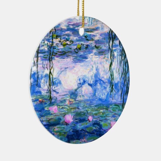 Monet Roze watergelilies Keramisch Ornament (Rechts)