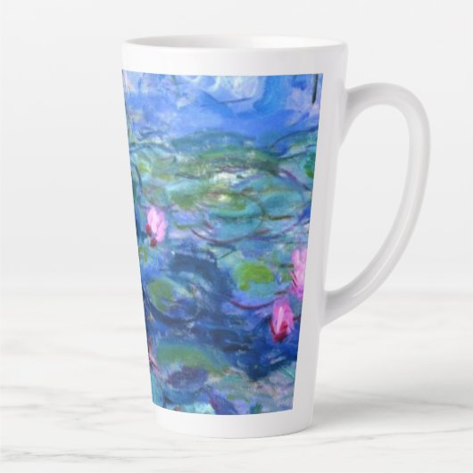 Monet Roze watergelilies Latte Mok (Rechts)