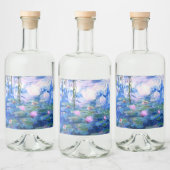 Monet Roze watergelilies Likeurfles Etiket (Flessen)