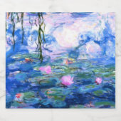 Monet Roze watergelilies Likeurfles Etiket (Enkel label)