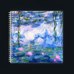 Monet Roze watergelilies Notitieboek<br><div class="desc">Een notitieboek van een roze monetwaterlib met prachtige roze waterlib die zweven in een kalm blauw vijver met lendenpootjes. Een geweldige cadeau van Monet voor fans van het impressionisme en de Franse kunst. Serene natuur impressionisme met mooie bloemen en schilderachtig vijver landschap.</div>
