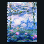 Monet Roze watergelilies Notitieboek<br><div class="desc">Een Monet roze notitieboek is een spiraalvormig mozaïekriem met prachtige roze waterlelies die zweven in een kalm blauw vijver met lendenpootjes. Een geweldige cadeau van Monet voor fans van het impressionisme en de Franse kunst. Serene natuur impressionisme met mooie bloemen en schilderachtig vijver landschap.</div>