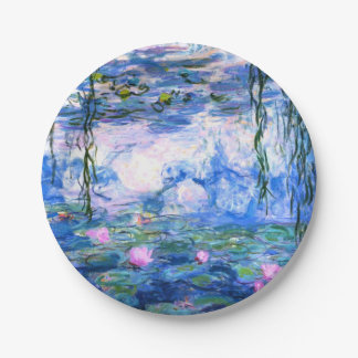 Monet Roze watergelilies Papieren Bordje