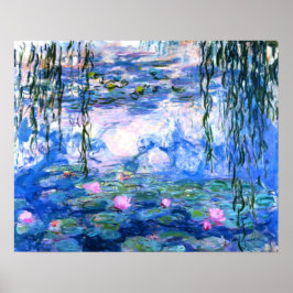 Monet Roze watergelilies Poster
