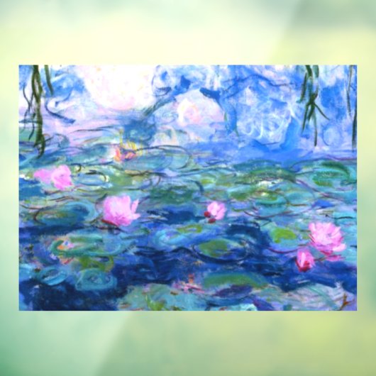Monet Roze watergelilies  Raamsticker (Vel 3)